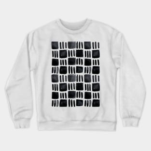 Watercolor abstract squares - black and white Crewneck Sweatshirt